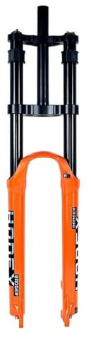 KLYso Forcella Anteriore Dritta 1/1-8 Freno A Disco QR Blocco Manuale DH Mountain Bike Forcella Ammortizzata Downhill XC MTB Forcella Ad Aria Escursione 140mm Doppia Spalla(Orange,26'')