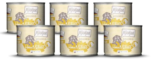 MjAMjAM - Premium Nassfutter für Hunde - Wellness - Haut & Fell - Huhn, 6er Pack (6x200g), getreidefrei