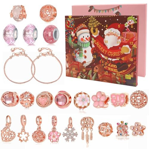 Schmuck Adventskalender 2024 für Damen und Mädchen - vielseitige Weihnachtsgeschenke: Armbänder, Teenagergeschenke und weihnachtliche Überraschungen für Frauen