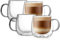 CNGLASS 480ml/16oz Doppelwandige Kaffeegläser 4er Set,Große Klare Latte Macchiato Gläser mit Henkel,Kaffeetassen aus Glas für Cappuccino, Milch, Tee
