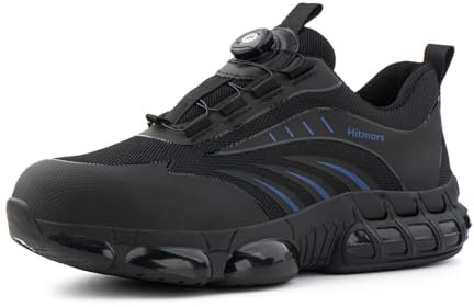 Loiston Arbeitsschuhe Herren Sicherheitsschuhe Damen Stahlkappenschuhe Bequeme Safety Shoes Dachdeckerschuhe Küche Security Schuhe Blau EU 37