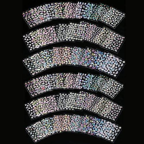 60 Sheets Of Colorful Flower Nail Stickers, 3D Self-Adhesive Flower Nail Stickers, Cute Nail Art Accessories, Girl'S Nail Art Accessories, Diy Nail Art Decoration