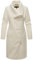 Navahoo Damen lange Übergangsjacke Mantel in Woll-Optik mit asymmetrischem Kragen und wasserdichtem Reißverschluss Samtrose 14 Off White Gr. S