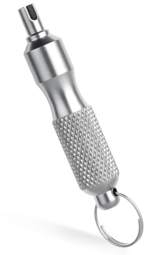 Tyre Valve Removal Tool, Portable Valve Core Removal Tool Stainless Schrader Valve Removal Tool for Bikes Motors and Cars