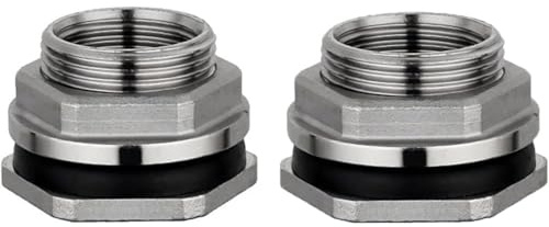 2 Pezzi Raccordo Paratia Tubo Da Giardino In Acciaio Inox, 1/4 3/8 1/2 3/4 1 1-1/4 1-1/2 2 Filettatura Femmina BSP Tubo SUS304 Chiave Singola Allentata Raccordo Girevole Dado Giunto Serbatoio