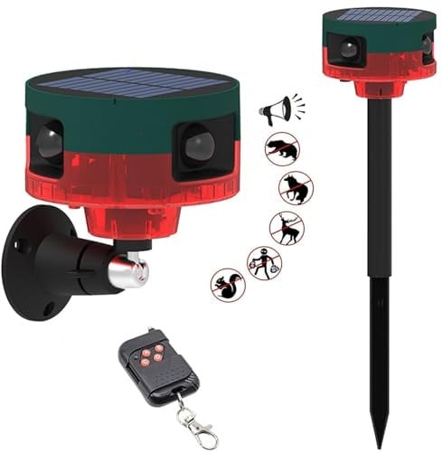 Barking Dog Alarm, 129db Barking Dog Motion Sensor, 360° Motion Alarm Outdoor with Wireless Remote, Recording＆13 Kinds of Sound Loud Noise Maker for Home Security