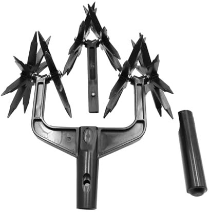 Rotary Cultivator Tool Set, Handheld Garden Cultivator with Detachable Tines, 2-in-1 Garden Soil Vertikutierer, Nachsaat Gras oder Erde Mischen Belüfteter Vertikutierer Rotary Pinne Abnehmbares Design