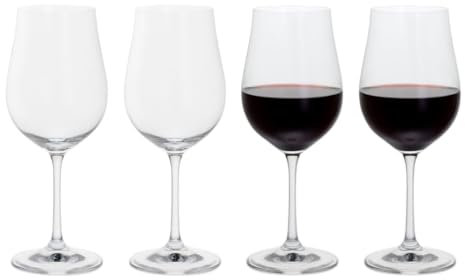 Dartington Crystal Bliss Red Wine Glasses | Set of 4 Glasses | Elegant Glassware for Red Wine, Dinner Parties & Everyday Use