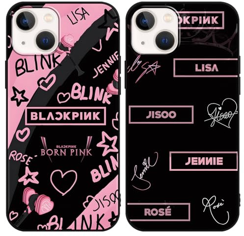 PBNDJVG Kpop Handyhülle Blackpick Hülle für Apple iPhone 13/iPhone 14 15.5 cm, Niedliches Lustiges Ästhetik-Muster, Stoßfest, Weich TPU Silikon Gel Fallschutz Case für Frauen Mädchen Kpop Star Fans