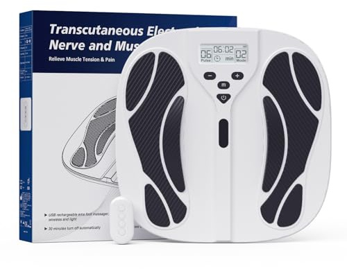 Auxoliev TENS & EMS Foot Massagers for Pain and Circulation,Electric Foot Massagers with 10 Modes 20 Intensities for Relieve Plantar Fasciitis, Arthritis,and Muscle Neuropathy Pain (White)