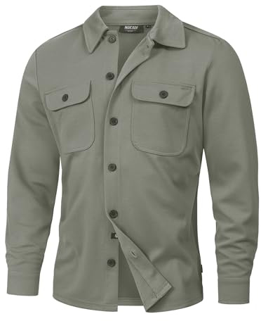 Indicode Herren INNello Langarmhemd mit Kentkragen | Übergangsjacke Herrenhemd Freizeithemd Castor Gray, L