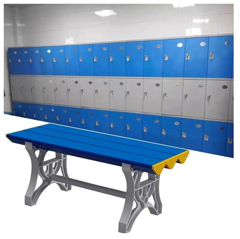 XHEILZOP Profi Umkleidehocker aus ABS, 500kg Tragkraft, wasserdichte Bank für Dusche & Schwimmbad, Rutschfester Schuhhocker für Eingangsbereich, Schneller Aufbau(Blue,120cm)