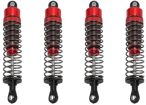 Funien Öldruck-StoßDämpfer, Leichte Dämpfer aus Aluminiumlegierung für RC-Car Im Maßstab 1:10, 85 Mm, 4 Stück, für Offroad-Klettern (Rot)