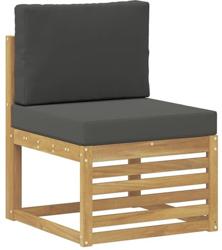 vidaXL Outdoor Mittelsofa Massivholz Akazie Weiß, Gartenmöbel für draußen, wetterfest, schicke Balkon-Layouts, Flexibles Design, Robustes Holz