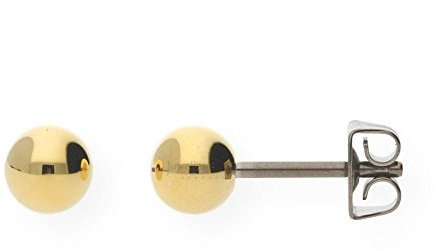 Boccia Damen Ohrstecker Gold Titan 5mm