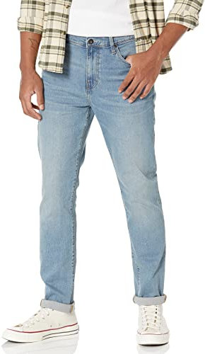 Amazon Essentials Jean Coupe Ajustée en Tissu Stretch Confortable (Déjà Goodthreads) Homme, Bleu Clair, 36W / 33L