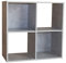 HTI-Line Regal Thekla 6060 Bücherregal CD Regal Wandpaneel Raumteiler Standregal Vitrine aus Holz Aktenregal Universal Beton