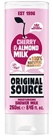 Original Source Vegan Cherry and Almond Shower Milk with Natural Fragrance, (250 ml x 6 Bottles), 100103434
