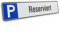 Betriebsausstattung24® Aluminium- Verbundplatte Parkplatzschild „Reserviert“ | Aluverbundplatte | Kennzeichen-Format | B x H 52,0 x 11,0 cm