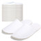 Anmerl 10 Paia Ciabatte Ospiti Durevole Cotone Pattine per Casa Set Antiscivolo Lavabili Pantofole per Hotel Sposa Matrimonio Famiglia Viaggio, Bianche