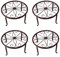 ANQIA 4PCS Indoor Metal Plant Stand Flower Pot Stand,Set of 4 Iron Plant Stands (Red)