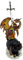 GeKi Trend Drachen Figur mit Schwert auf Totenkopf Fantasy Gothic Dekofigur Drache 30 cm Brieföffner groß
