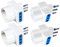 LEDLUX Kit 4 Adattatori 3 Posti Spina Elettrica Tripla,Convertitore Presa Schuko,Max 1500W,2 Spina Piccola 10A,2 Spina Grossa 16A (Bianco)