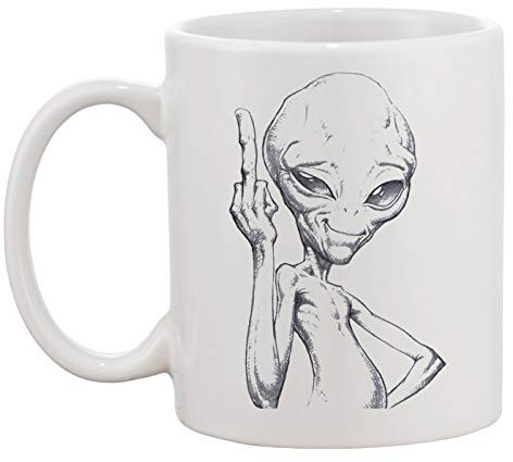 Lächelnd Allien Weiße Tasse Kaffee Tee Männer Frauen Keramik Coffee Tea Mug Cup