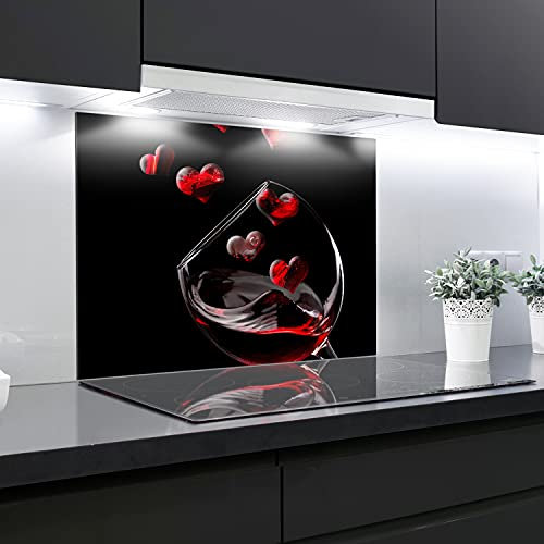 Glass Awesome Crédence en verre trempé résistant à la chaleur - 90 x 65 cm 4 mm d'épaisseur Idéal derrière les cuisinières gaz, vitrocéramique et induction Facile nettoyer suspendre, Multicolore