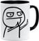 OM3® Internet Troll Flip Off Meme Tasse mit Spruch | Keramik Becher | 11oz 325ml | Beidseitig Bedruckt | Schwarz