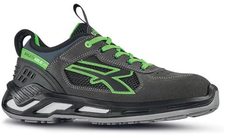 U-Power Red 360 Negan, scarpe antinfortunistiche basse, leggere e comode, con tomaia in nylon ultra traspirante e morbida pelle scamosciata, puntale in alluminio e suola Infinergy (37)