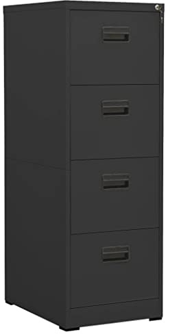 vidaXL Armario Archivador Documentos Oficina Despacho Archivos Estudio Almacenamiento Muebles Estante Decoración de Acero Antracita 46x62x133 cm