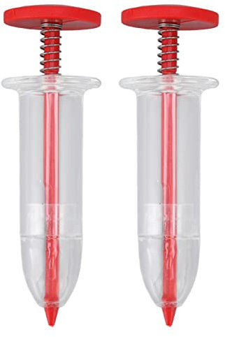 CHICIRIS 2pcs Mini Sowing Seed Dispenser Sower, Small Seed Spreader, Handheld Seed Planter Sowing Seeder, Gardening Tool (Red)