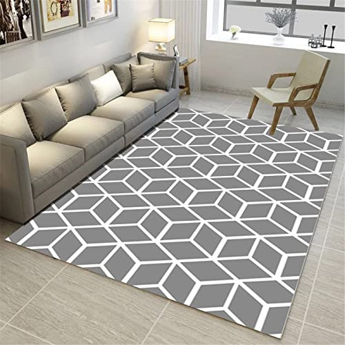 Gaming Zimmer Teppich auslegeware Kinderzimmer Grauer Teppich Rechteckiger Zeitgenössischer Schlafzimmerteppich terrassenteppich wetterfest 80X160CM