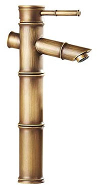 WANWEN Wasserhähne, Heiß- und Kaltwasser-Wasserhahn Vollkupfer-Bambus-Wasserhahn auf dem Tisch unter dem Waschtischhahn/Oberteil Little Surprise