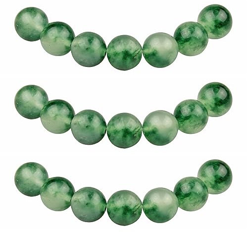 MJDCB Perlen zum Auffädeln 12mm 30 stück Grün Moose Jade Halbedelsteine Perlen mit Loch Natürliche Lose Runde Steinperlen für Herstellung Schmuck Armbänder Halsketten