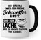 Tasse Schwester Geschenk, Ich lächle weil du meine Schwester bist Geschenkidee für die Schwester Kaffee-Becher Kaffeetasse Tasse mit Spruch lustig Teetasse Geschwister (Weiß/Schwarz)