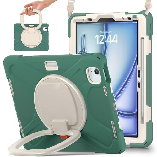 SCSVPN Schutzhülle für iPad Air 27,9 cm (11 Zoll), 2024 M2 (6. Generation), iPad Air 5. / 4. Generation, 27,9 cm (10,9 Zoll) 2022/2020, iPad Pro 27,9 cm (11 Zoll), Schutz für Kinder, mit Stifthalter,