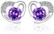 CCAIPU S925 Sterling Silber Ohrringe, Weihnachtsbaum Ohrringe, Weihnachtsschmuck, S925 Silber Ohrringe Ohrstecker (Lila)