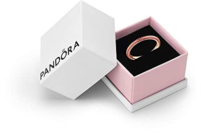 Pandora ME 14K Rose Gold-Plated With Red Pavé Ring, Size 50, With Gift Box