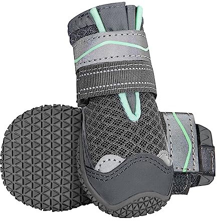 SlowTon Hundeschuhe Pfotenschutz, 2 Stück atmungsaktive Hunde Schuhe Outdoor mit Rutschfester Sohle, verstellbarem reflektierendem Klettverschluss Hundestiefel für kleine, mittlere und große Hunde