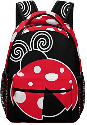 Ladybug Reise-Laptop-Rucksack, leichte Büchertasche, Umhängetasche, lässiger Tagesrucksack mit verstellbaren Trägern, Einheitsgröße