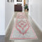 CARPETIA Verzaubernder Orientteppich mit funkelnd rosa Verzierungen • Hintergrund in grau, 80 x 300 cm