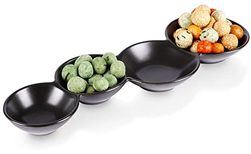 Vilde Dipschälchen Servierschale Snackschale Porzellan-Schale Schälchen Servierschale Schüssel aus Porzellan vierfach 29 cm