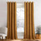 PONY DANCE Samtvorhang Gold Samt Gardinen Wohnzimmer Herbst Thermogardine Kälteschutz Schwere Samt Vorhänge mit Ösen 300g/m² 2er Set Velvet Curtains Living Room, Goldbraun, H 220 x B 132 cm