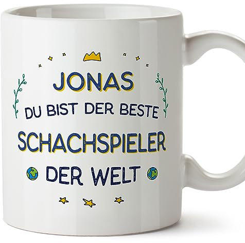 Mugffins Tassen Personalisierten für SCHACHSPIELER Mann - Auf Deutsch - Beste der Welt - 11 oz / 330 ml - Individuell Anpassbar Geschenk Mitarbeiter