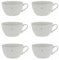 Bastion Collections 6er Set Suppentassen Heart mit grauem Herz D. 15cm für 900ml