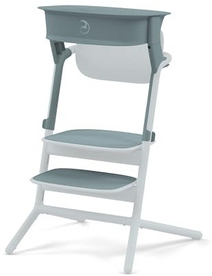 CYBEX Gold LEMO Training Tower Set, Zur Umwandlung des Hochsitzes LEMO in einen Lernturm, 1-5 Jahre (bis zu 25 kg), Inkl. 2 rutschfesten Silikonmatten für Sitzfläche und Fußstütze, Stone Blue