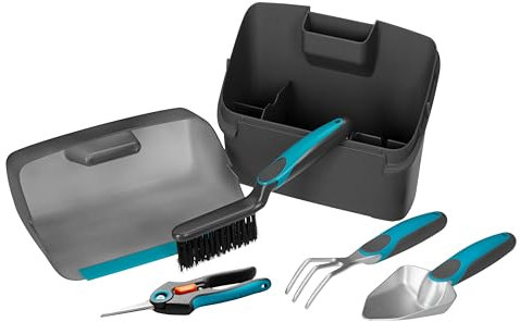 Gardena City Gardening Balkon Box: Startset, vielseitig einsetzbare Aufbewahrungsbox mit Gartengeräten, geräumige und schützende Gerätebox (08971-20)