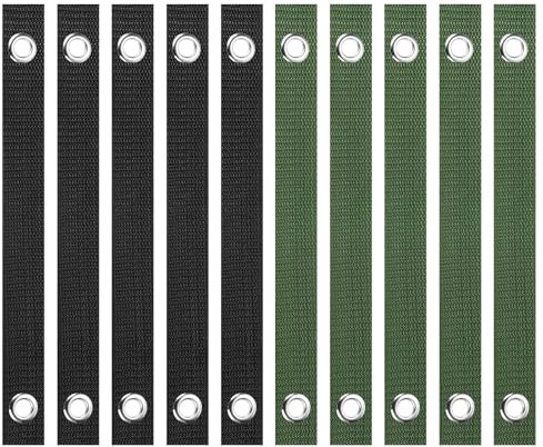 PATIKIL 16 Inch Tree Straps for Staking, 20 Pack Tree Support Stakes, Tree Straightening Ties with Grommets for Newly Planted Straight, Black, Olive Green